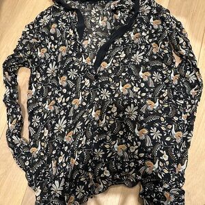 Floral Black Blouse